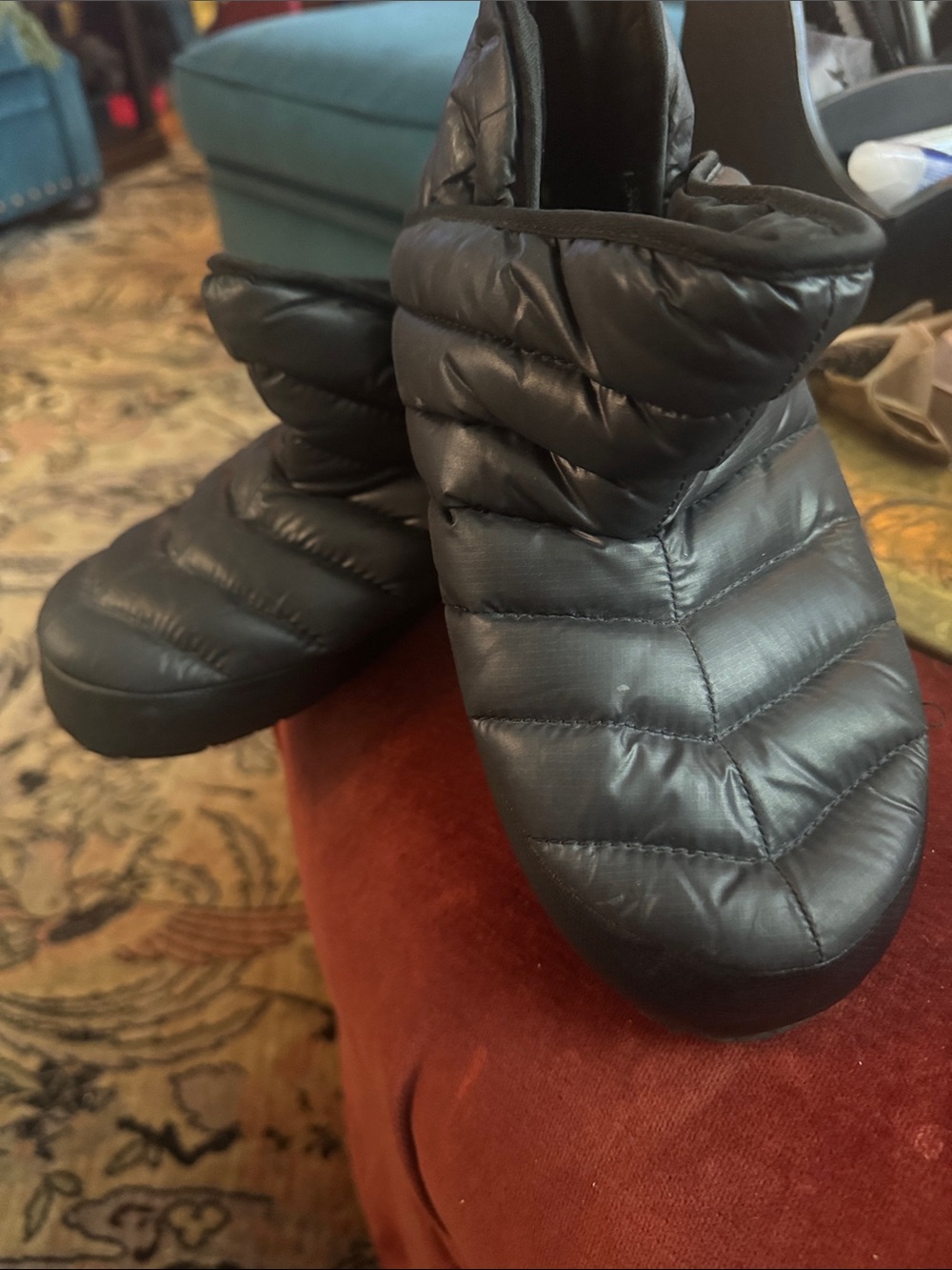 The North Face Black Quilted Puffer Ankle Booties